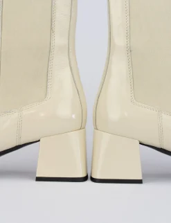 Stivaletti tacco 5cm pelle bianco