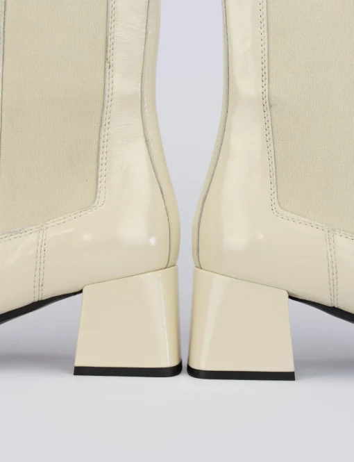 Stivaletti tacco 5cm pelle bianco