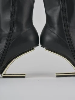 Stivaletti tacco 7cm pelle nero