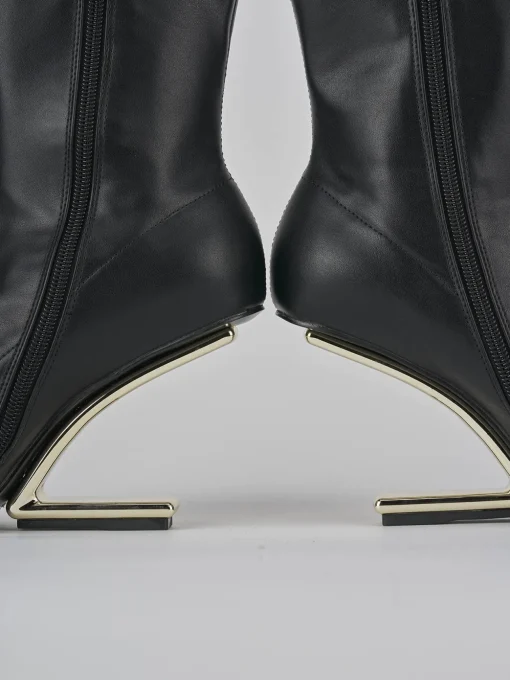 Stivaletti tacco 7cm pelle nero