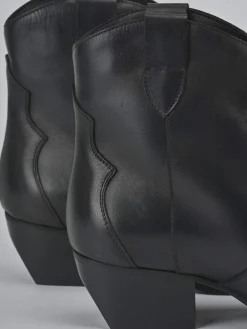 Stivaletti tacco 5cm pelle nero