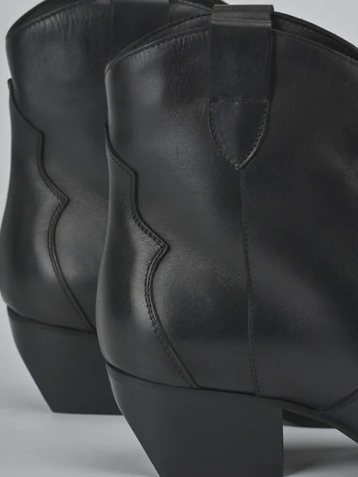 Stivaletti tacco 5cm pelle nero