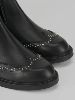 Stivaletti tacco 2cm pelle nero