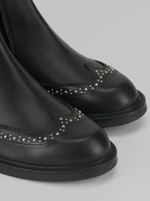 Stivaletti tacco 2cm pelle nero