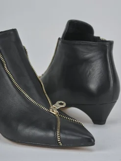 Stivaletti tacco 3cm pelle nero
