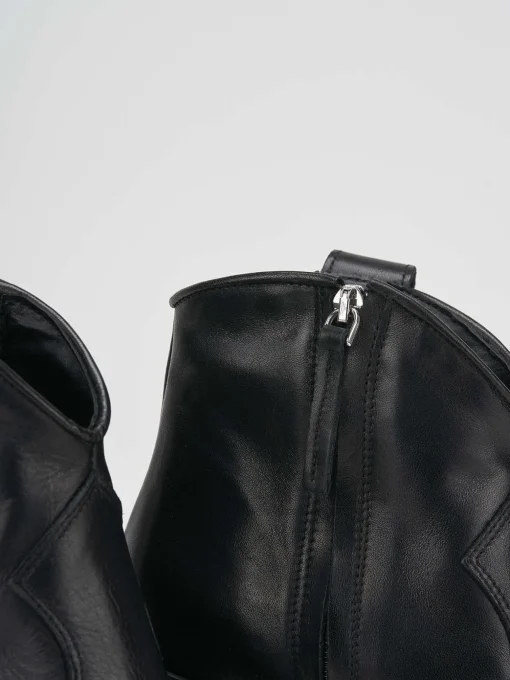 Stivaletti tacco 4cm pelle nero
