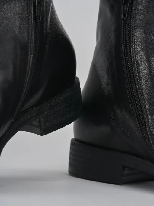 Stivaletti tacco 1cm pelle nero
