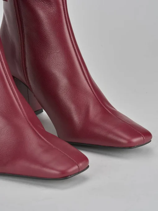 Stivaletti tacco 7cm pelle rosso