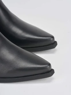 Stivaletti tacco 4cm pelle nero
