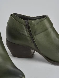 Stivaletti tacco 4cm pelle verde