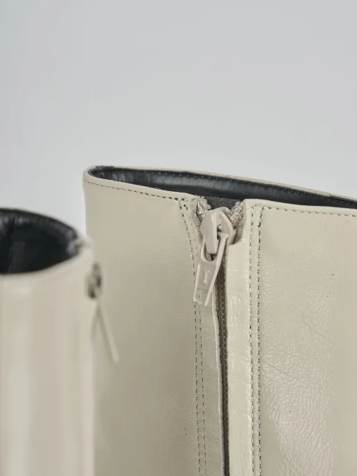 Stivaletti tacco 5cm pelle bianco