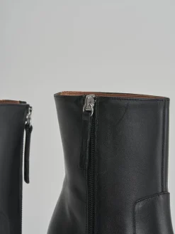 Stivaletti tacco 6cm pelle nero