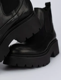 Stivaletti tacco 1cm pelle nero