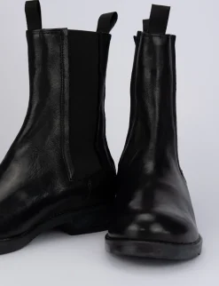 Stivaletti tacco 1cm pelle nero