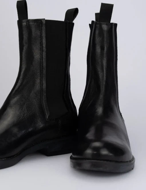 Stivaletti tacco 1cm pelle nero