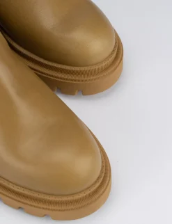 Stivaletti tacco 1cm pelle marrone