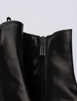 Stivaletti tacco 1cm pelle nero