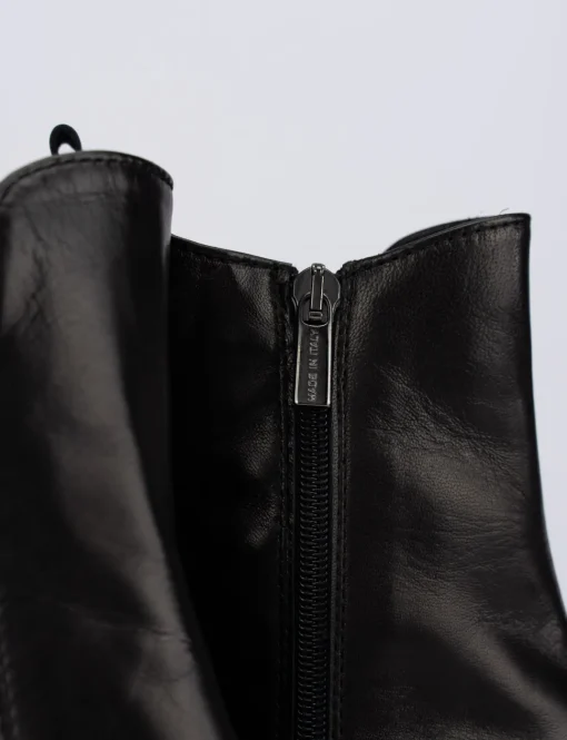 Stivaletti tacco 1cm pelle nero