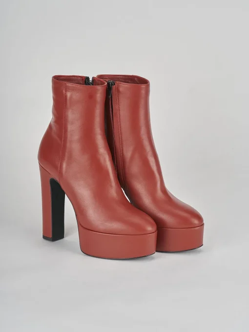 Stivaletti tacco 13cm pelle arancio