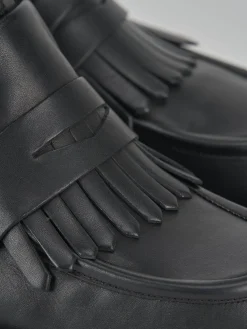 Stivaletti tacco 2cm pelle nero