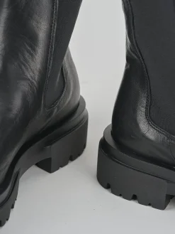 Stivaletti tacco 1cm pelle nero