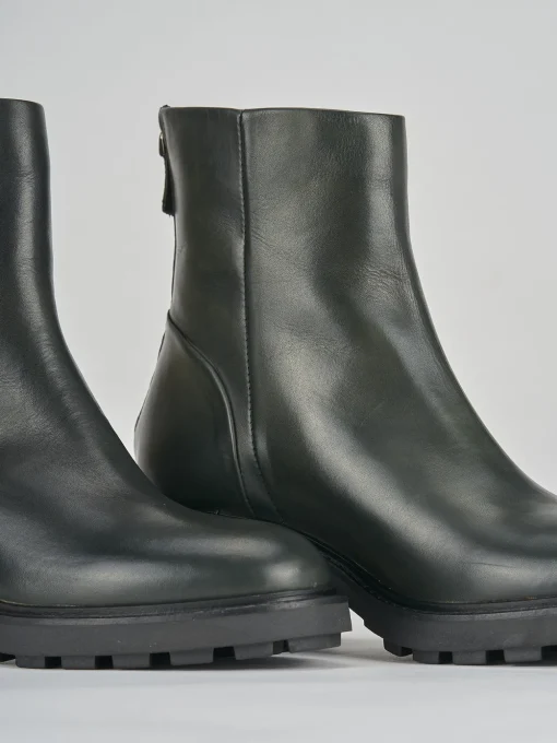 Stivaletti tacco 5cm pelle verde