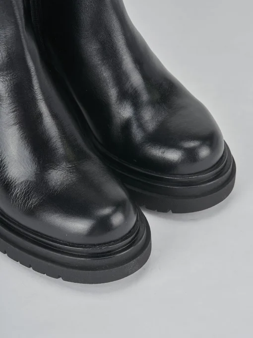 Stivaletti tacco 5cm pelle nero