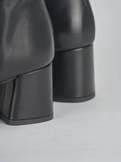 Stivaletti tacco 6cm pelle nero