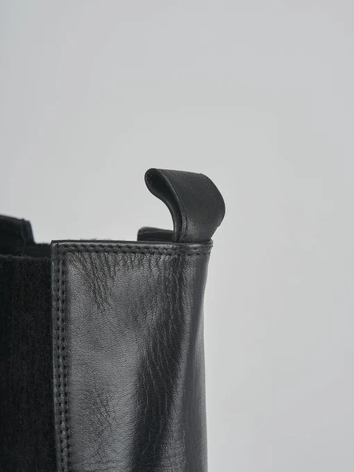 Stivaletti tacco 6cm pelle nero
