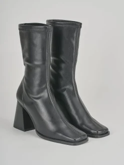 Stivaletti tacco 7cm pelle nero