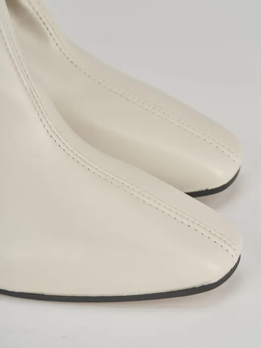 Stivaletti tacco 8cm pelle beige