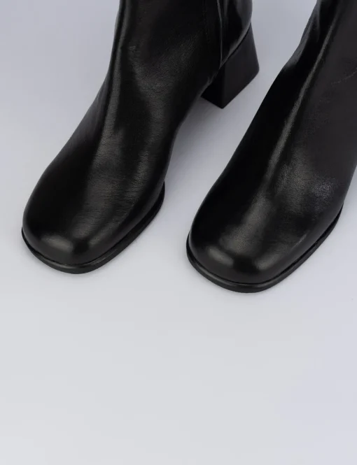Stivaletti tacco 6cm pelle nero