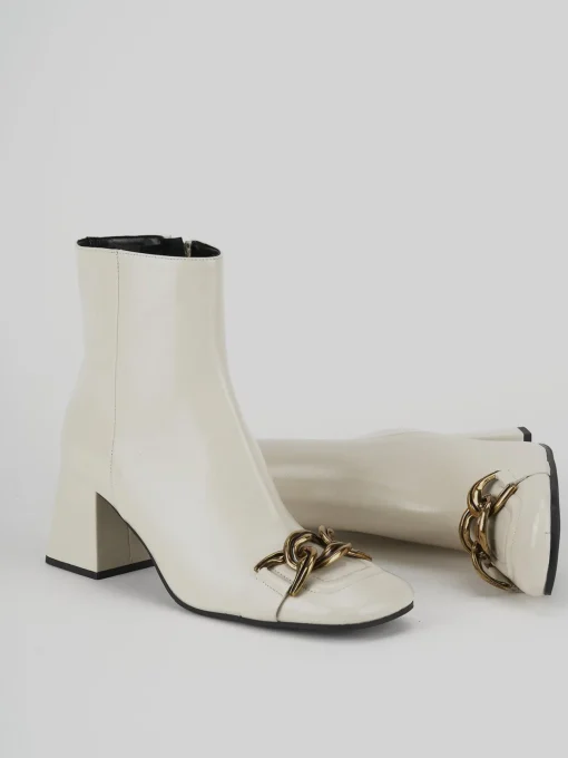 Stivaletti tacco 9cm pelle beige