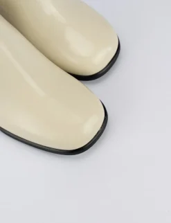 Stivaletti tacco 5cm pelle bianco