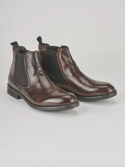 Stivaletti tacco 1cm pelle marrone