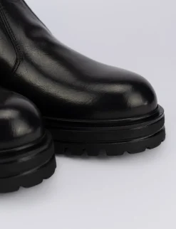 Stivaletti tacco 1cm pelle nero