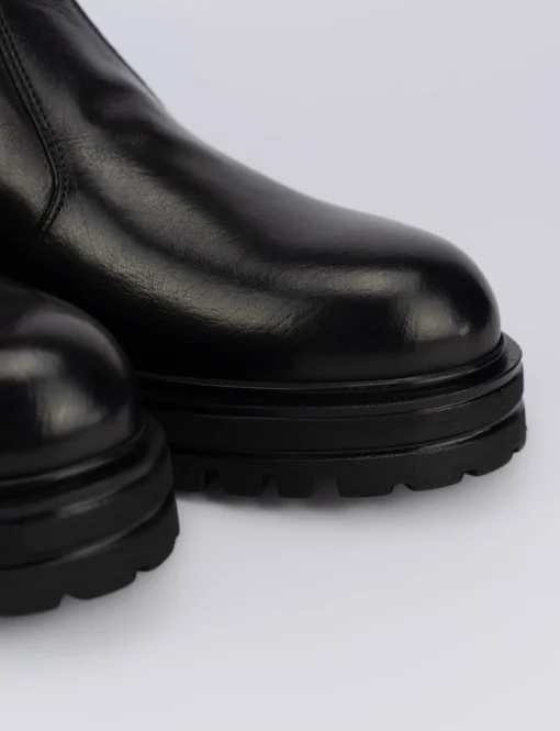 Stivaletti tacco 1cm pelle nero