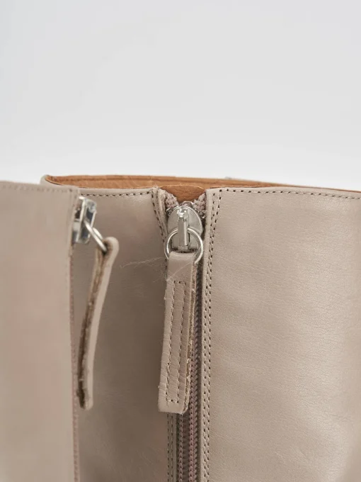 Stivaletti tacco 8cm pelle beige