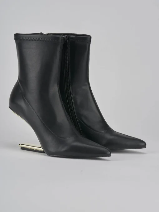 Stivaletti tacco 7cm pelle nero