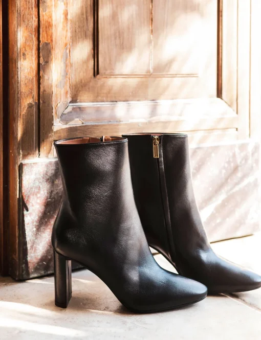Stivaletti tacco 9cm pelle nero