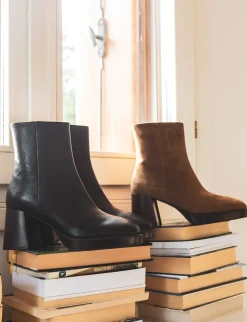 Stivaletti tacco 6cm pelle nero