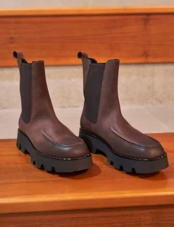 Stivaletti tacco 1cm pelle testa