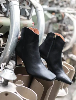 Stivaletti tacco 7cm pelle nero