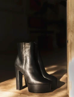 Stivaletti tacco 13cm pelle nero