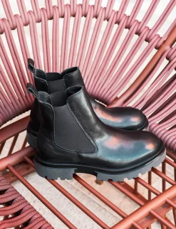 Stivaletti tacco 3cm pelle nero