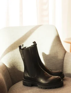 Stivaletti tacco 1cm pelle nero