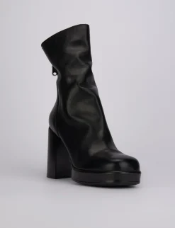 Stivaletti tacco 10cm pelle nero