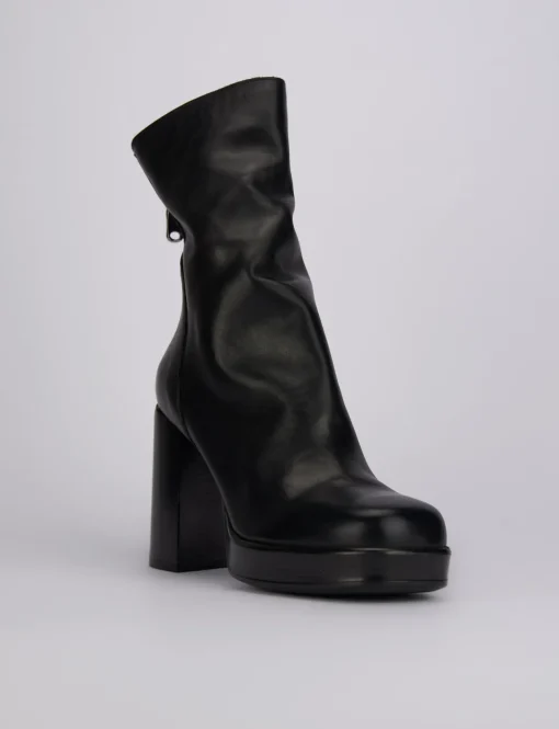Stivaletti tacco 10cm pelle nero