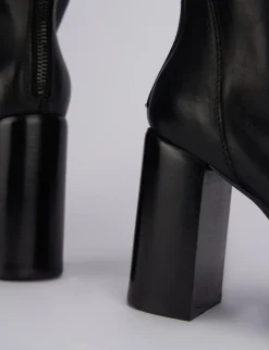 Stivaletti tacco 10cm pelle nero
