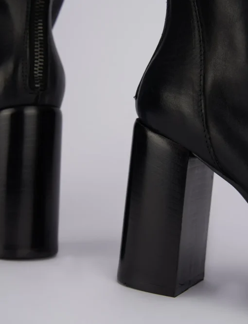 Stivaletti tacco 10cm pelle nero